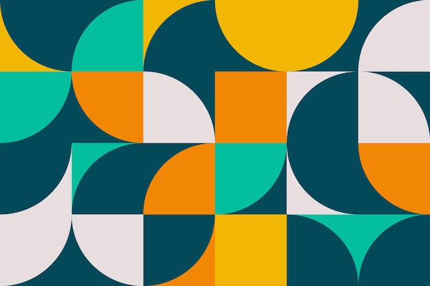 Abstract flat colorful decorative seamless pattern Geometric shapes tileable background