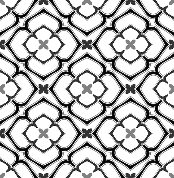 Abstract Floral Ottoman Style Ceramic Aztec Tile Moroccan Vector Seamless Pattern Porcelain Concept