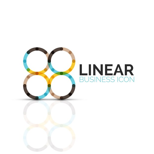 Abstract flower or star linear thin line icon Minimalistic business geometric shape symbol created with line segments Vector illustration