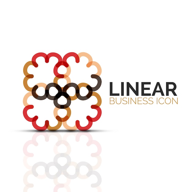 Abstract flower or star linear thin line icon Minimalistic business geometric shape symbol created with line segments Vector illustration