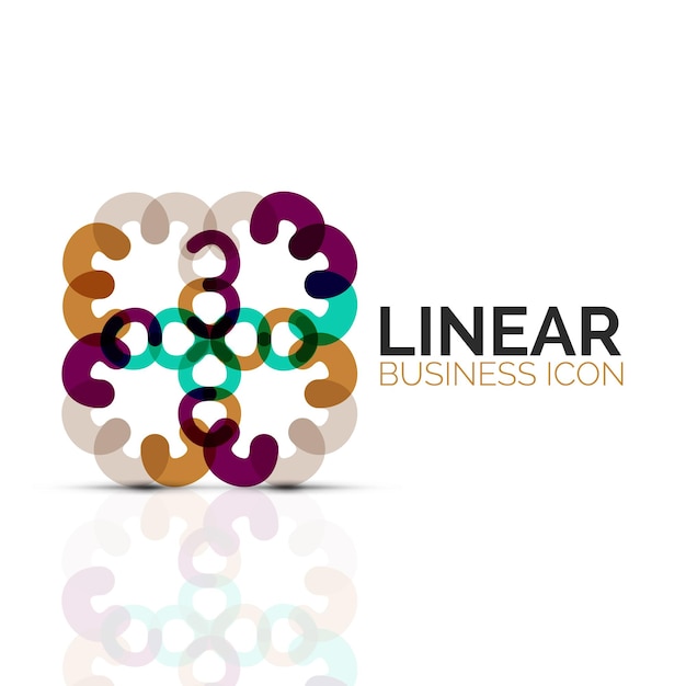 Abstract flower or star linear thin line icon Minimalistic business geometric shape symbol created with line segments Vector illustration