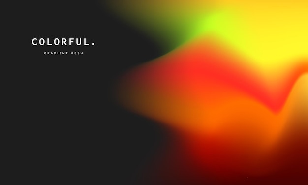 Abstract fluid colorful gradient background with dark copy space for poster banner or flyer
