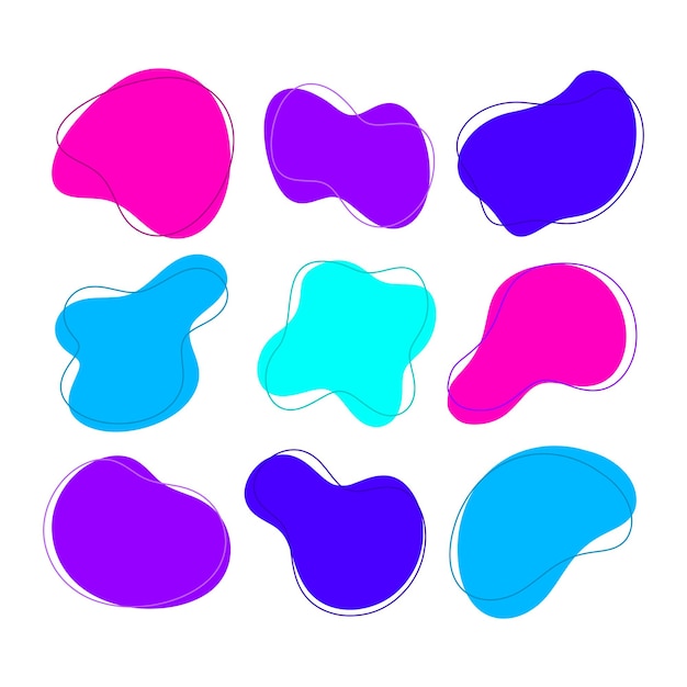 abstract fluid hand drawn organic shapes
