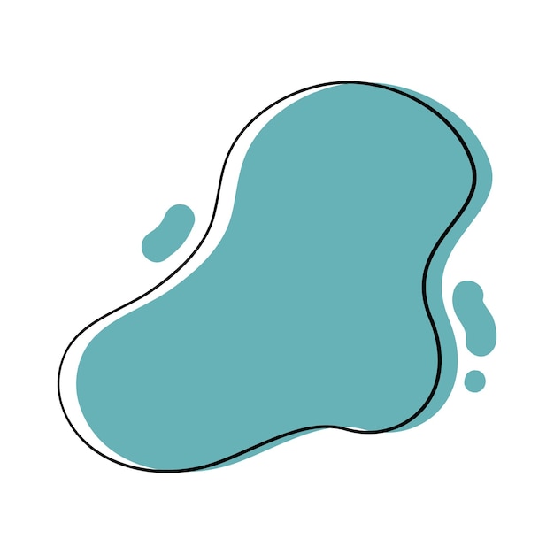 Abstract Fluid Shape Organic amoeba blob shape abstract pastel color with line vector illustration