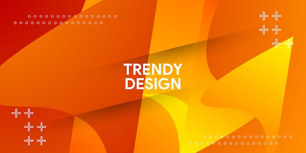 Abstract fluid trendy orange gradient background in vector design