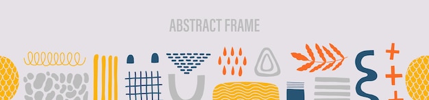 Abstract frame shape designtemplate flat element simple formhand drawn doodle graphic