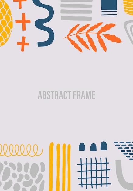 Abstract frame shape designtemplate flat element simple formhand drawn doodle graphic