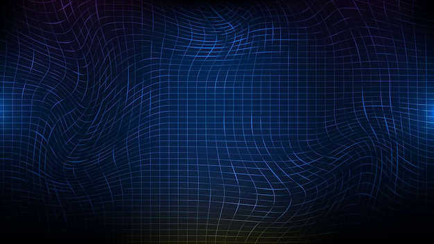 Abstract futuristic blue background glowing net network data system technology style