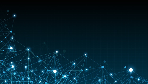 abstract futuristic connecting dots and line with polygonal background