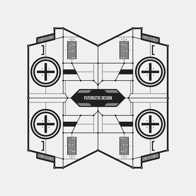 abstract futuristic design element template. useful for science posters and hi-tech media. isolated on white background.