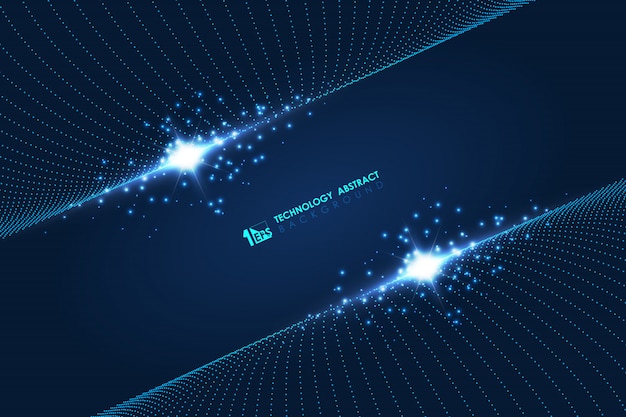 Abstract futuristic of particles technology design template artwork background.