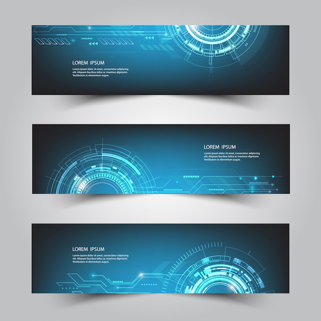 Abstract futuristic technology banner template 
