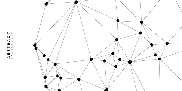 Abstract futuristic technology white background with black geometric lines Vector illustration