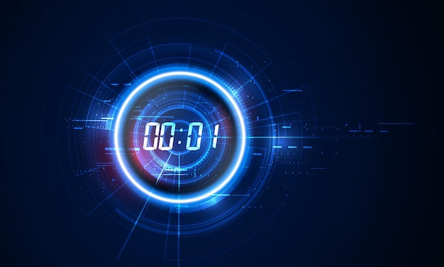 Abstract Futuristic Technology with Digital number timer concept and countdown transparent