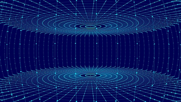 Abstract geometric background Big data visualization Abstract background with connecting dots and lines 3d rendering