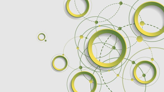 abstract geometric background with green gradient circle on white background