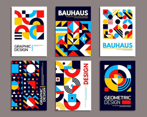 Abstract geometric bauhaus posters background