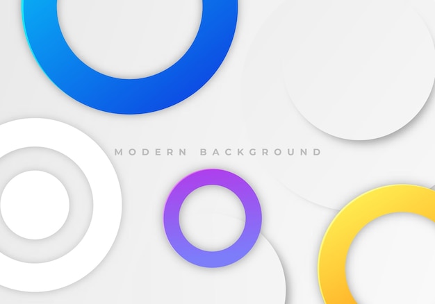 Abstract Geometric Circle Ring Color Shape Background with Copy Space for Text