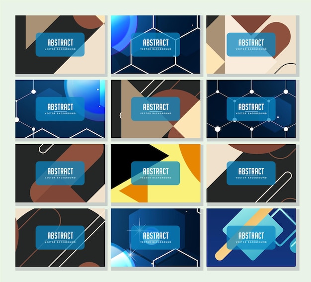 Abstract Geometric Composition Set for Presentations and Marketing Materials