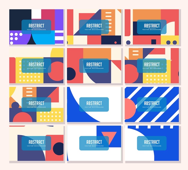 Abstract geometric composition with vibrant colors and shapes