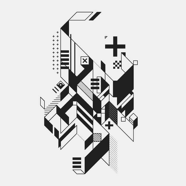 abstract geometric element in futuristic style isolated on white background. useful for prints and posters.