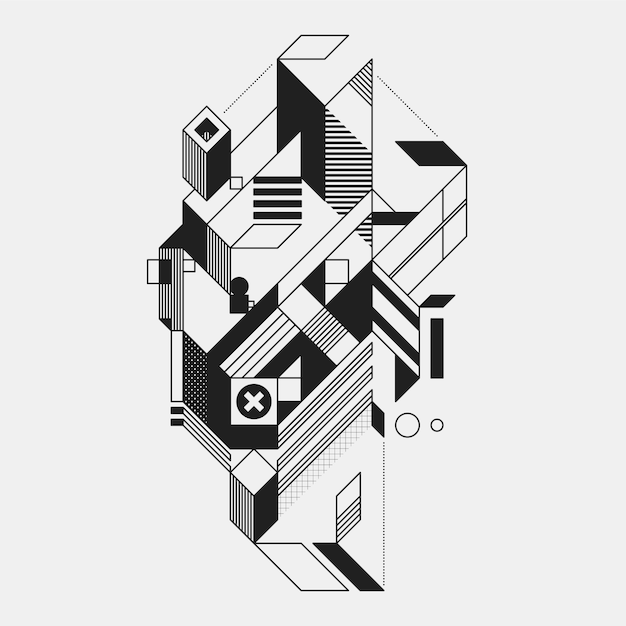 abstract geometric element in futuristic style isolated on white background. useful for prints and posters.
