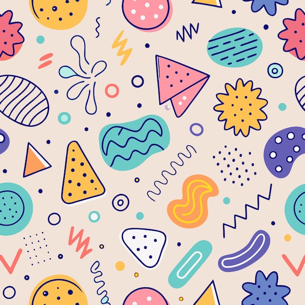abstract geometric floral seamless pattern