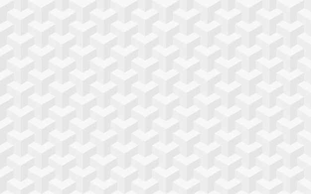 Abstract geometric isometric background Volumetric texture with white cubes illusion Vector illustration