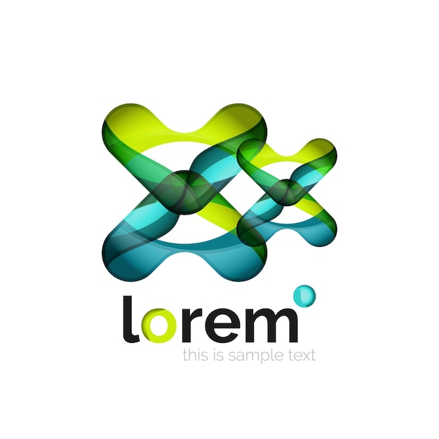 Abstract geometric logo created with overlapping smooth shapes