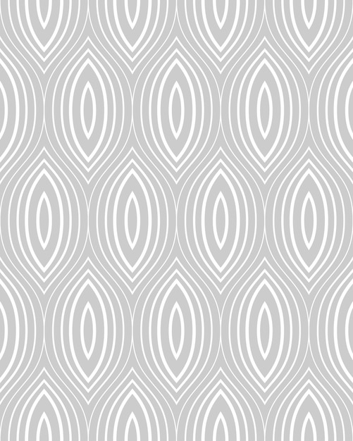 Abstract Geometric Oval Pattern in Gray and White