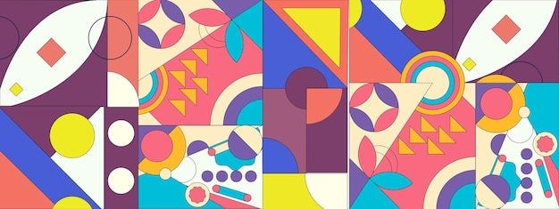 Abstract geometric pattern design in retro style Vector illustration