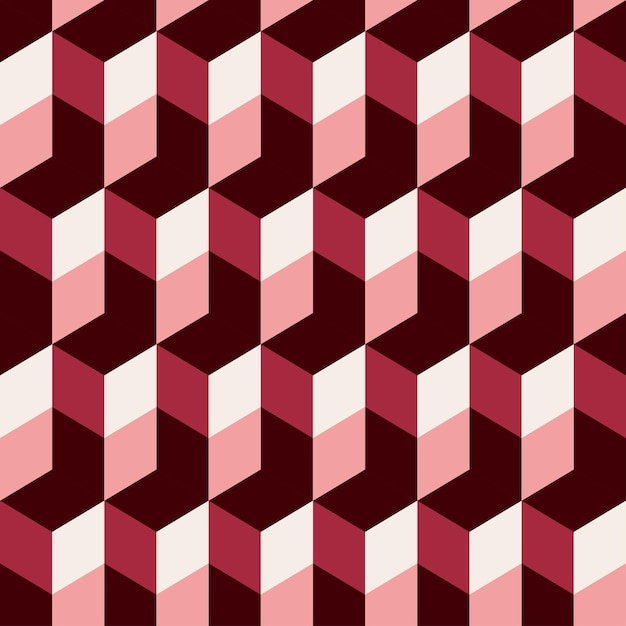 Abstract geometric pattern hexagon shape red color seamless illustration template for background poster banner