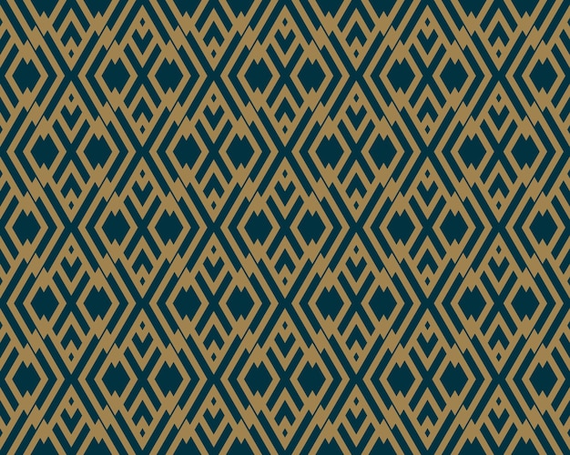 abstract geometric pattern with lines rhombuses a seamless vector background blueblack and gold texture