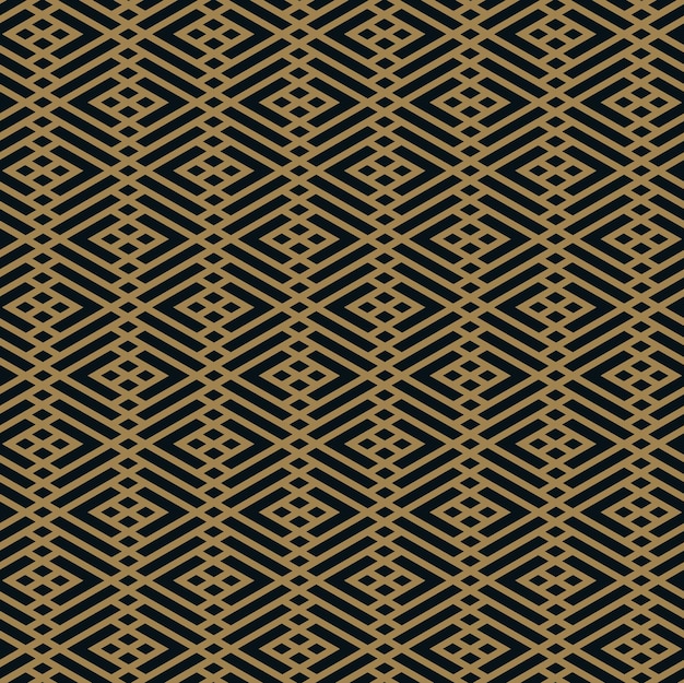 Abstract geometric pattern with lines seamless vector gold background