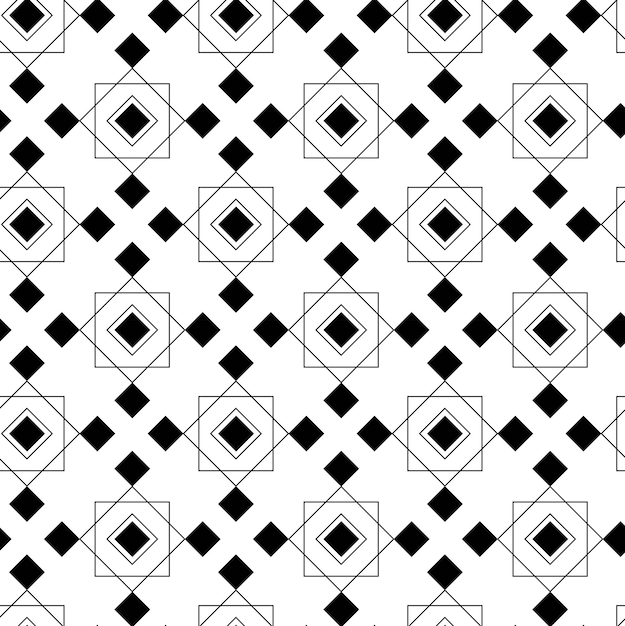 Abstract geometric pattern with squares stripes lines Seamless background White and black ornament
