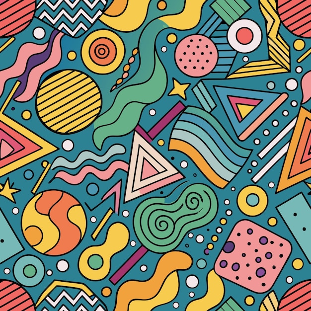 Abstract Geometric Pattern with Vibrant Colors and Shapes