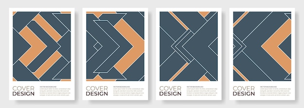 abstract geometric poster background set modern geometric cover design vector template with arrow