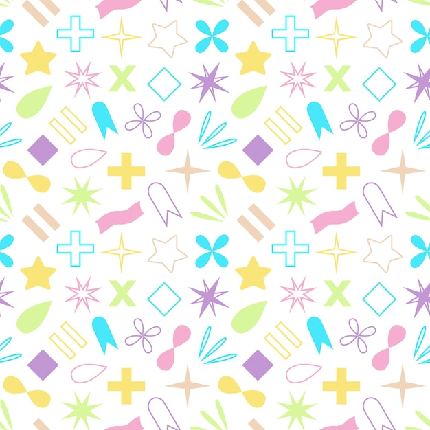 abstract geometric seamless pattern. vector illustration of icons and symbols. simple shapes.