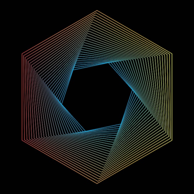 Abstract geometric shape symmetrical radial radiating lines