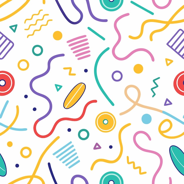 Abstract Geometric Shapes Pattern with Bright Colors
