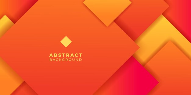 Abstract geometric square vibrant orange gradient color poster banner cover for futuristic and technology