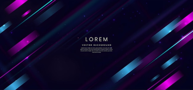 Abstract Geometric Technology Background with Blue and Purple Lines