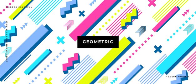 Abstract Geometric with different elements abstract shapes. 