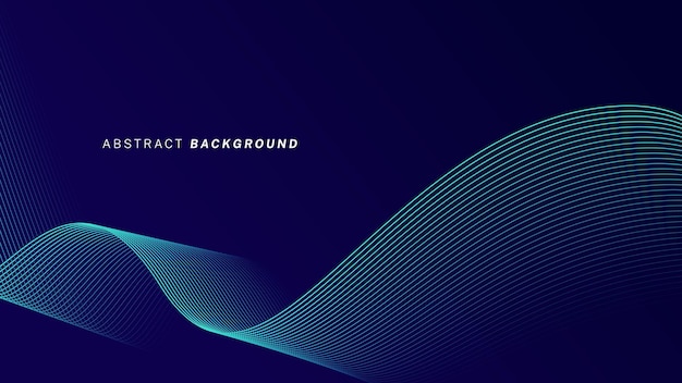 Abstract glowing wave lines on dark blue background Dynamic wave pattern Modern flowing wavy lines Futuristic technology concept Suit for banner poster cover brochure flyer website