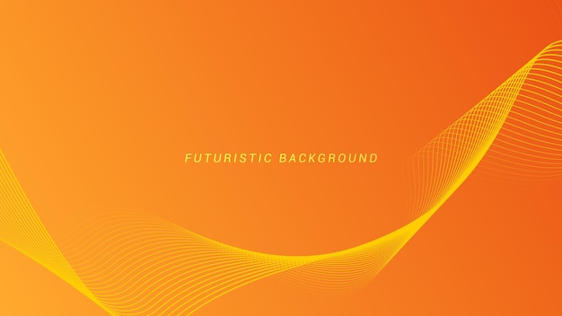 abstract glowing wave lines on orange background modern flowing wavy lines futuristic technology concept