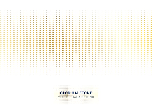Abstract gold dots pattern halftone on white background
