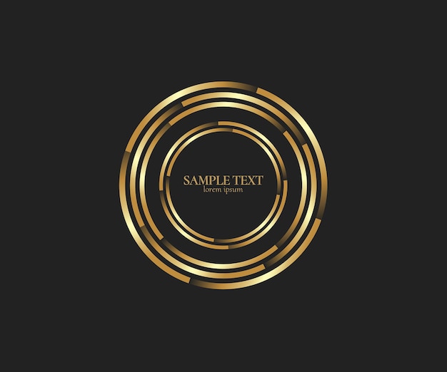 Abstract golden lines circle spiral element Geometric Technology design