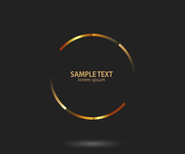 Abstract golden lines in circle form Design element Geometric shape with luxury