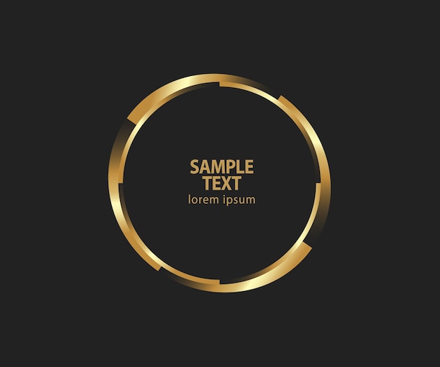 Abstract golden lines in circle form Design element Geometric