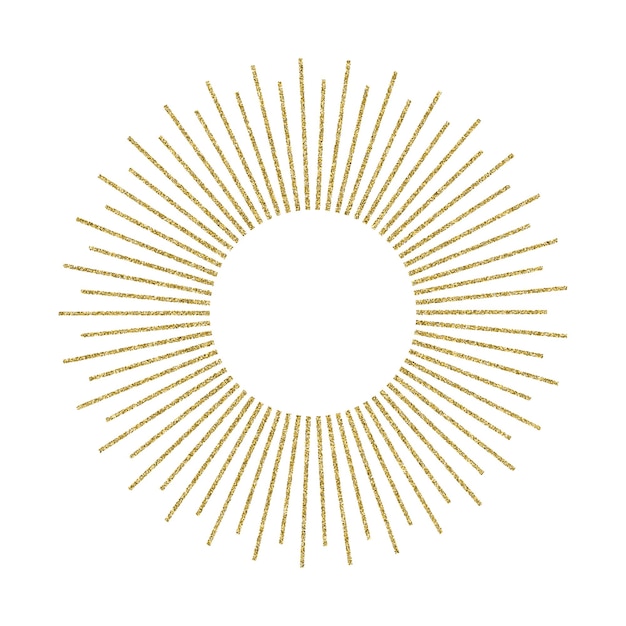 Abstract golden sunburst Vintage sun burst design element Geometric shape light ray